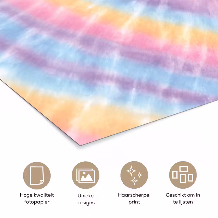 Poster - Hartvorm - Pastelkleuren - Tie Dye — 5