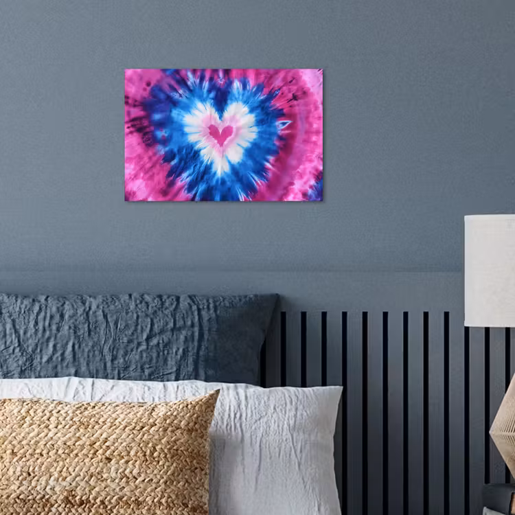 Poster - Hartvormig - Tie dye - Paars — 3
