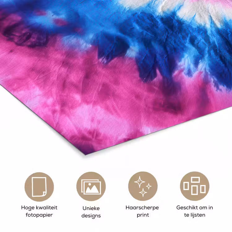 Poster - Hartvormig - Tie dye - Paars — 5