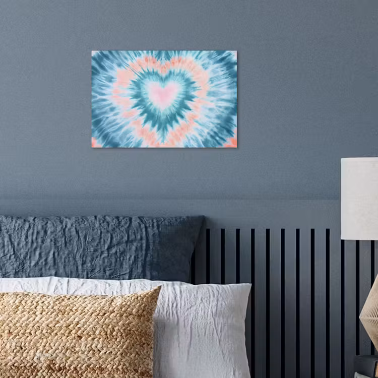 Poster - Hartvormig - Tie dye - Pasteltinten - Lichtgroen — 3