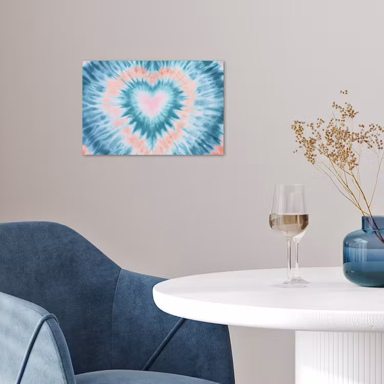 Poster - Hartvormig - Tie dye - Pasteltinten - Lichtgroen — 4