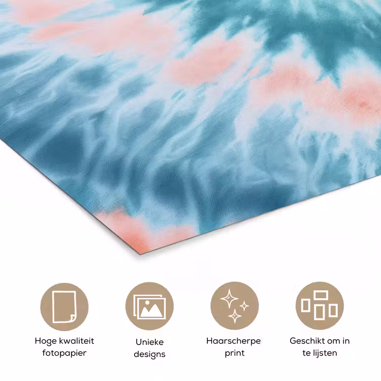 Poster - Hartvormig - Tie dye - Pasteltinten - Lichtgroen — 5