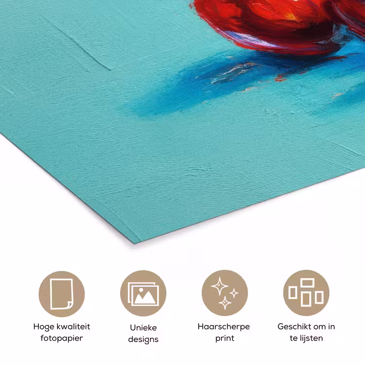 Poster - Kersen - Rood - Drie - Geverfd — 5