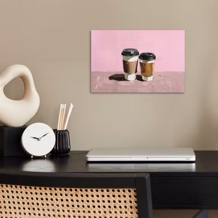 Poster - Koffiebekers - Deksel - Verf - Textuur — 2