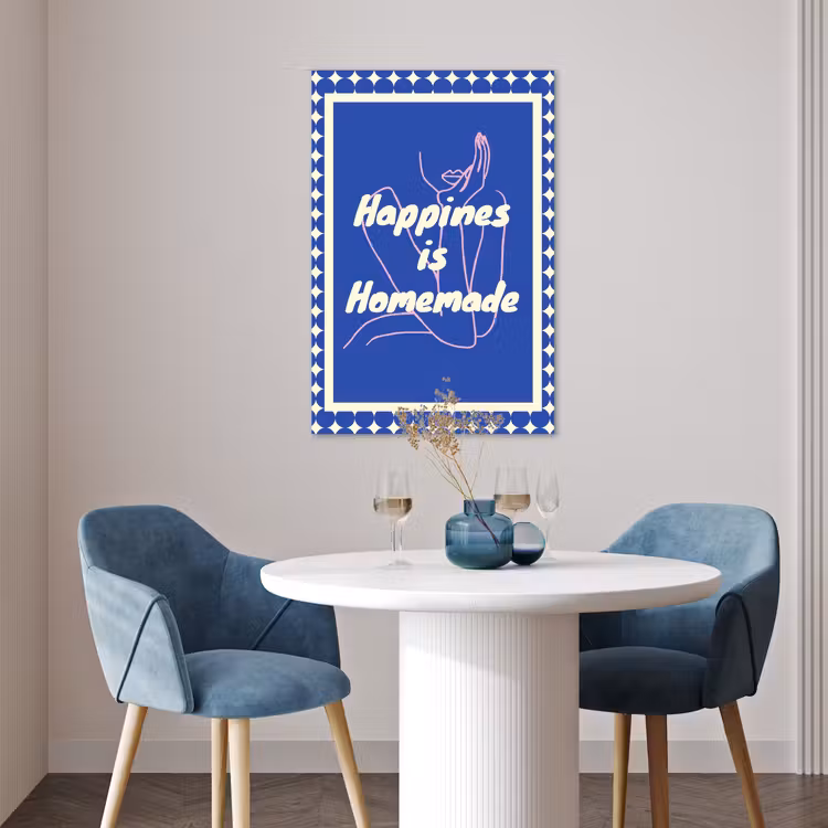 Poster - Lijntekening - Vrouw - Quote - Blauw — 4