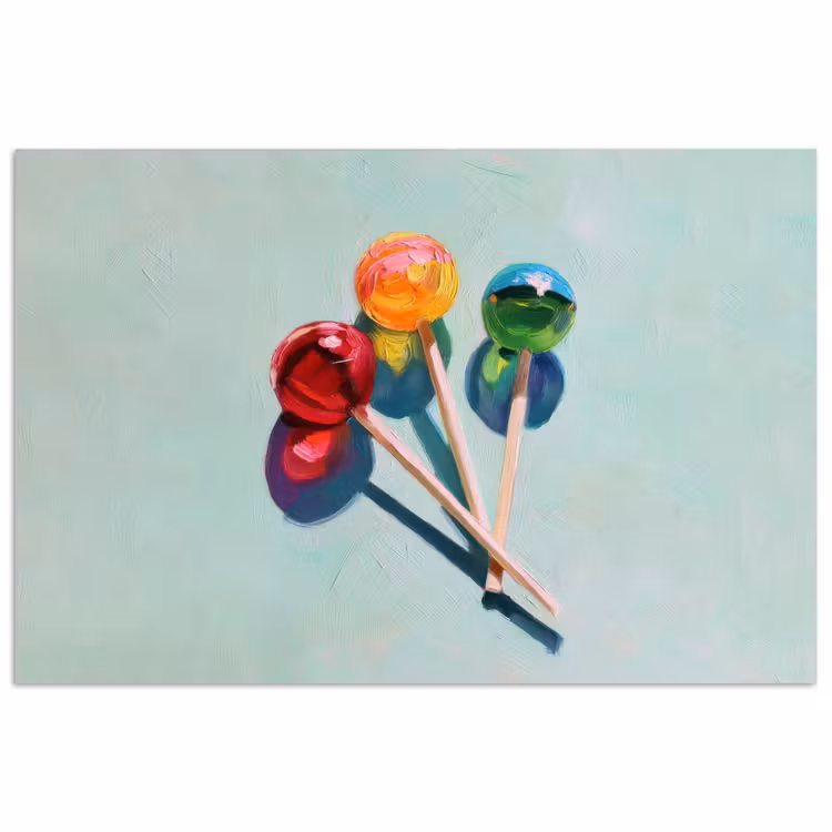 Poster - Lollys - Schaduw - Drie - Blauw — 1