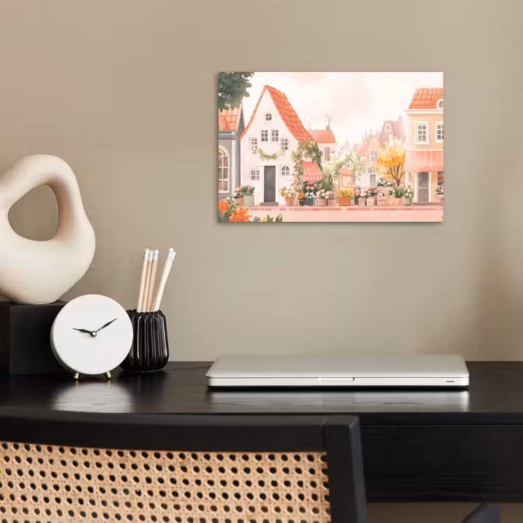 Poster - Bloemen - Huizen - Dorp — 2