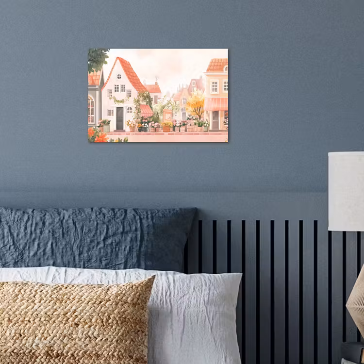 Poster - Bloemen - Huizen - Dorp — 3