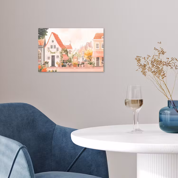 Poster - Bloemen - Huizen - Dorp — 4
