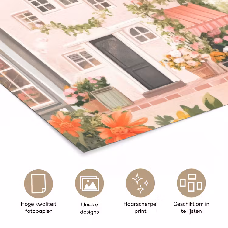 Poster - Bloemen - Huizen - Dorp — 5