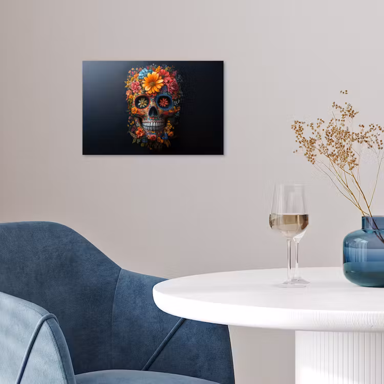 Poster - Bloemen - Kleurrijk - Schedel — 4