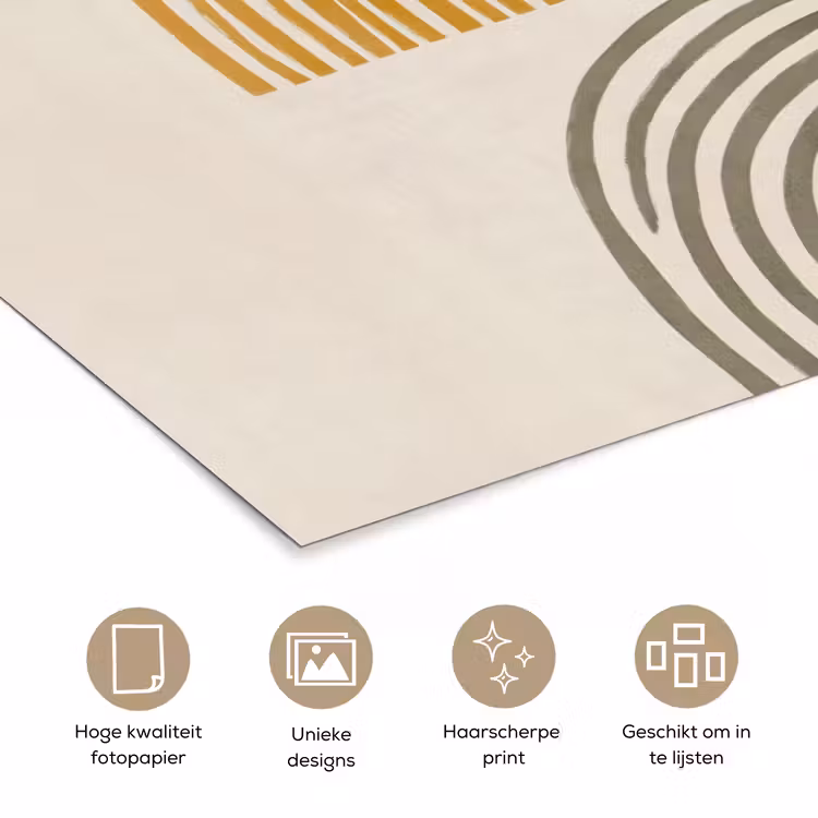 Poster - Bogen - Lijnen - Oranje - Minimalistisch — 5