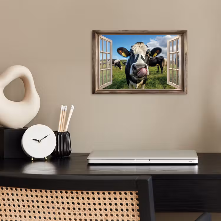 Poster - Doorkijk - Koe - Weiland - Dieren - Natuur — 2