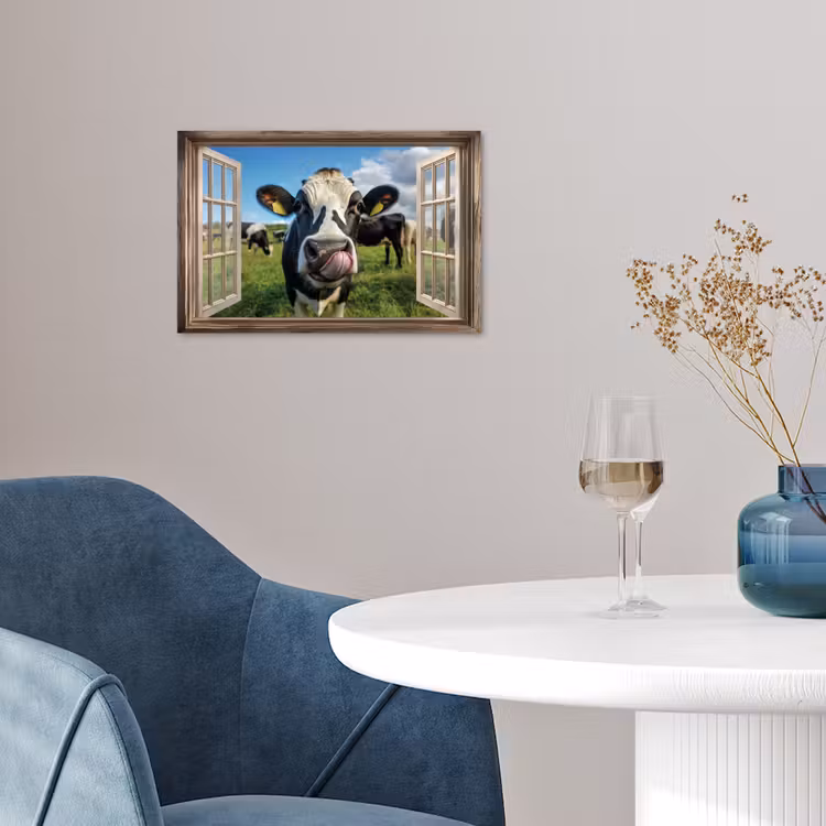 Poster - Doorkijk - Koe - Weiland - Dieren - Natuur — 4