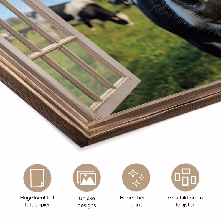 Poster - Doorkijk - Koe - Weiland - Dieren - Natuur — 5