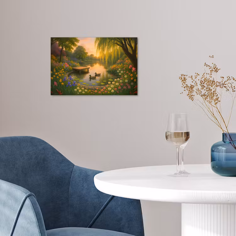 Poster - Eenden - Vijver - Bloemen — 4