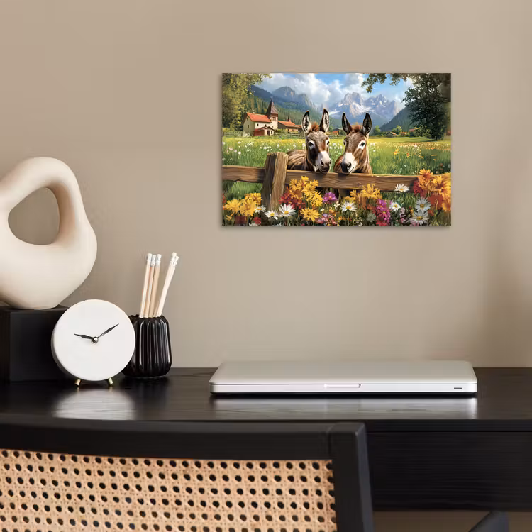 Poster - Ezels - Bloemen - Zomers — 2
