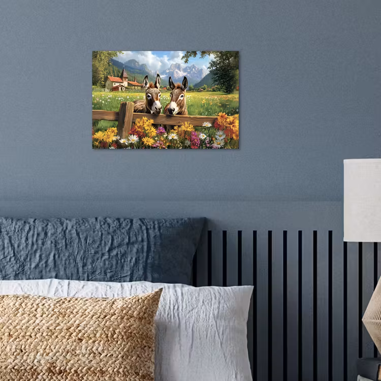 Poster - Ezels - Bloemen - Zomers — 3