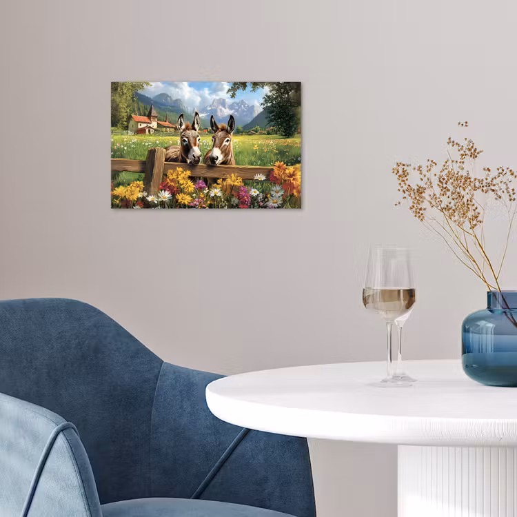 Poster - Ezels - Bloemen - Zomers — 4