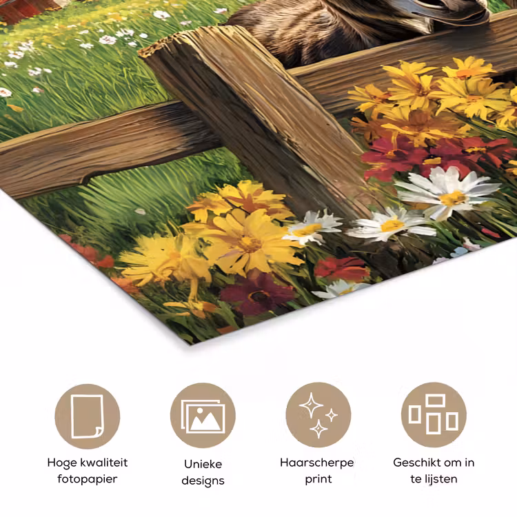 Poster - Ezels - Bloemen - Zomers — 5
