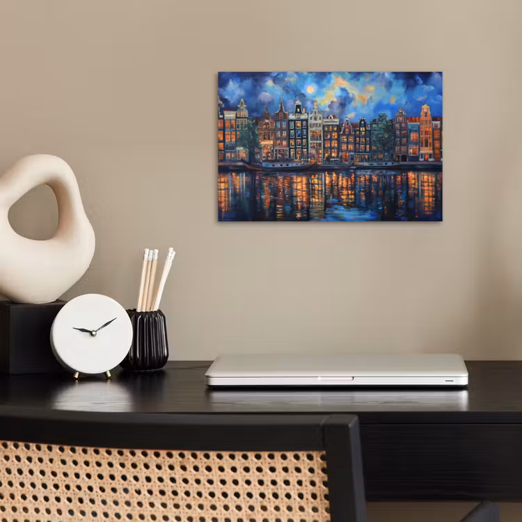 Poster - Grachten Amsterdam - Huizen - Stad - Kleurrijk — 2