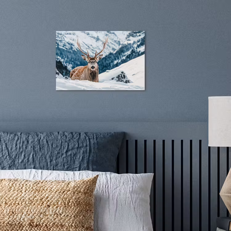Poster - Hert - Landschap - Winter - Natuur - Dieren - Bergen — 3