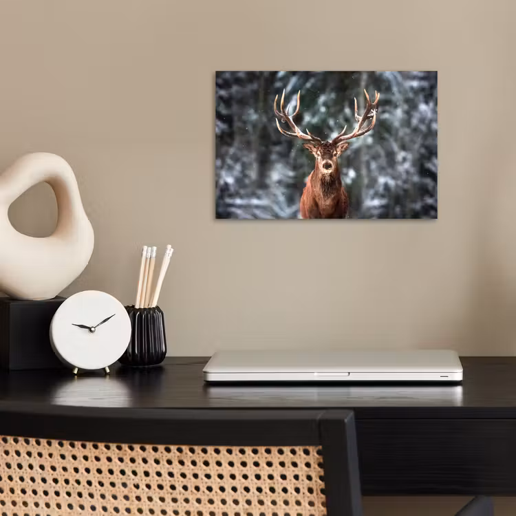 Poster - Hert - Winter - Sneeuw - Bos - Natuur - Dier — 2
