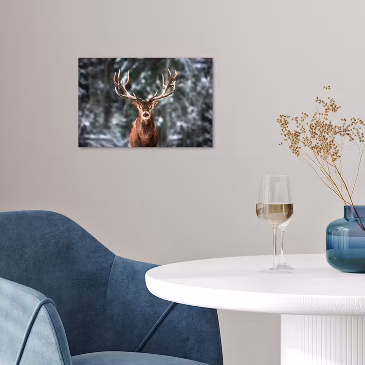 Poster - Hert - Winter - Sneeuw - Bos - Natuur - Dier — 4