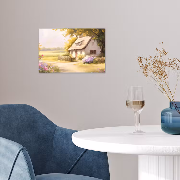 Poster - Huisje - Hout - Bloemen — 4