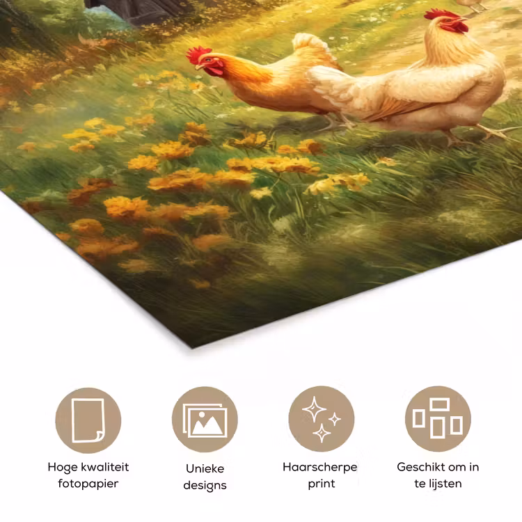 Poster - Kippen - Landelijke rust - Natuur — 5