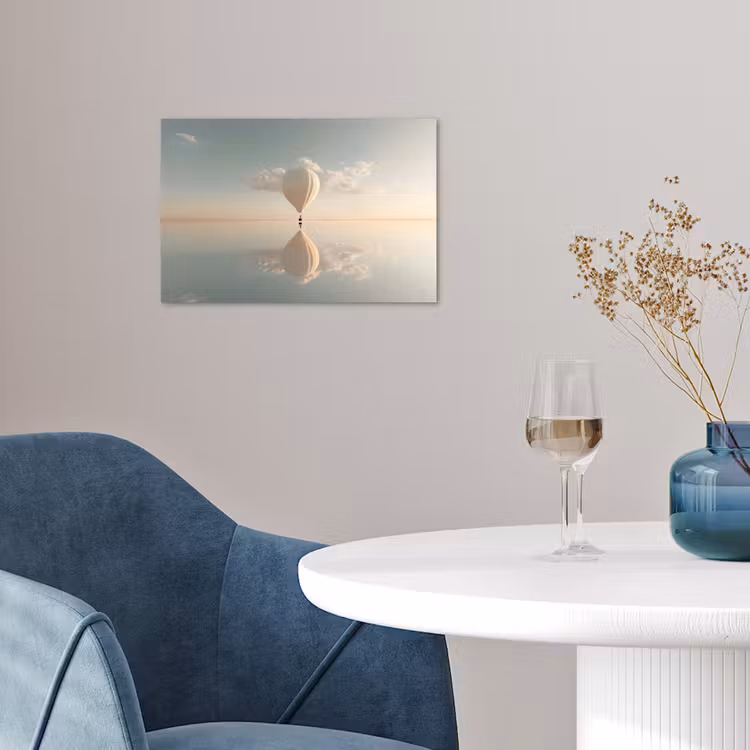 Poster - Luchtballon - Wolken - Water - Blauw — 4