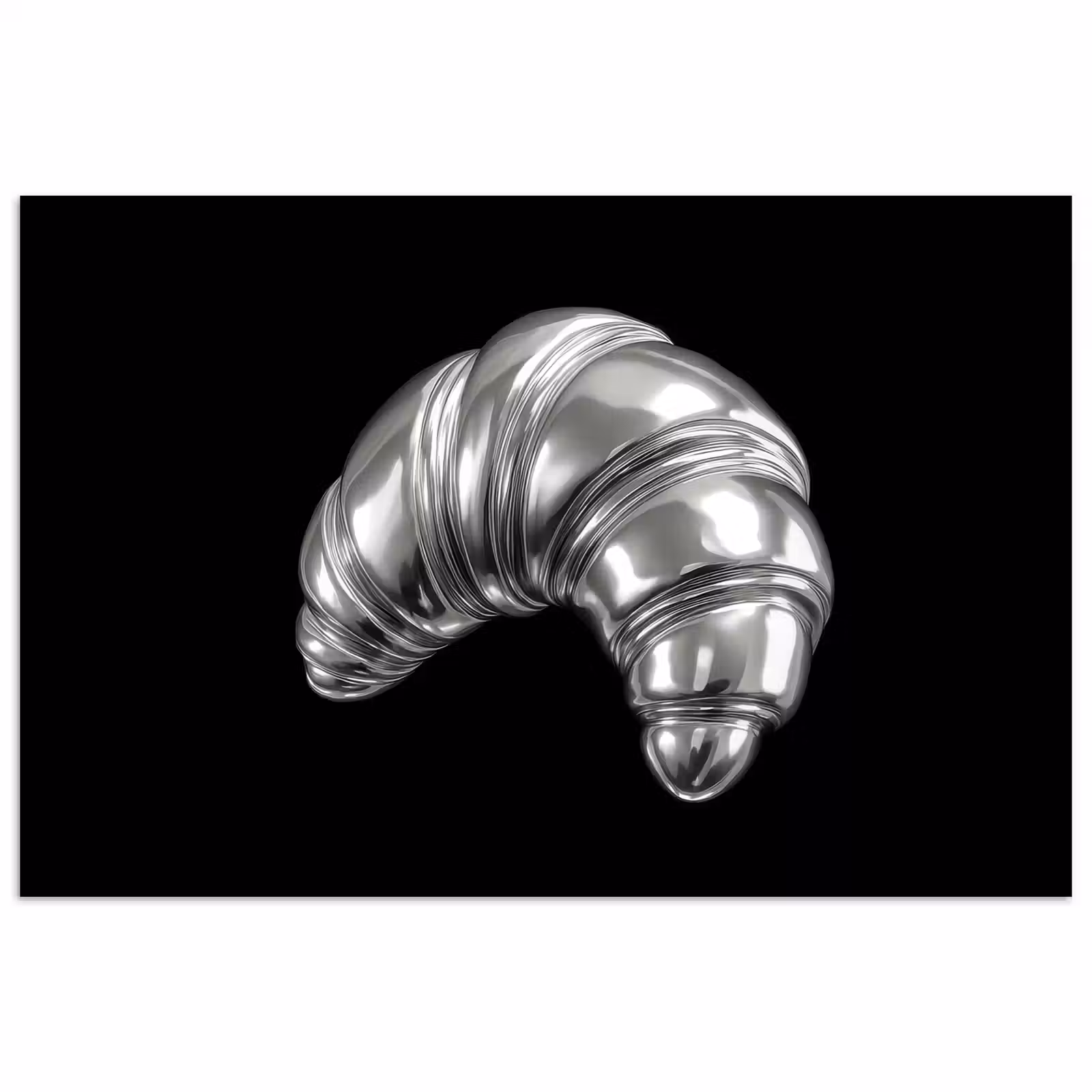 Poster - Croissant - Metaal - Zilver — 1
