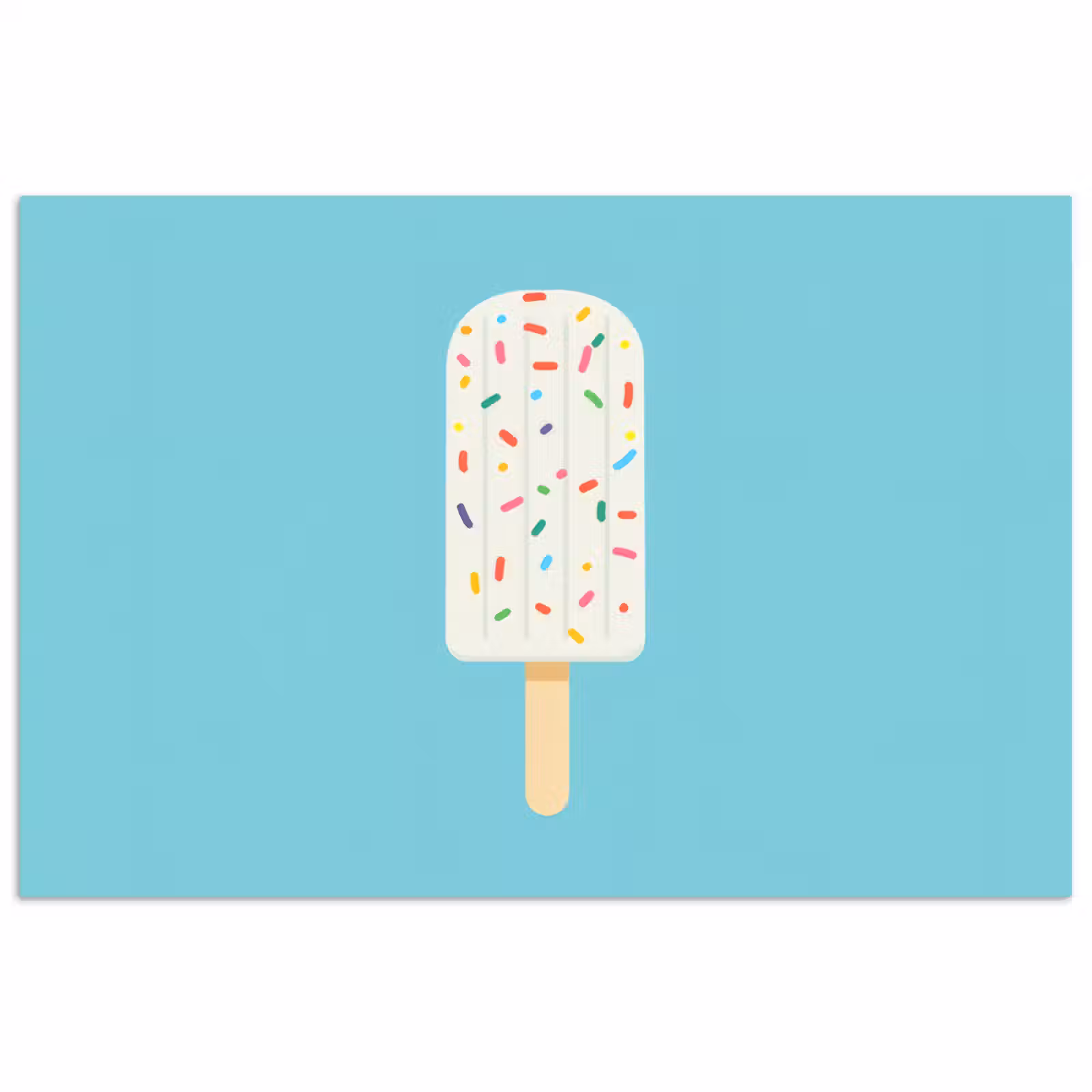 Poster - Ijsje - Stokje - Sprinkles - Lichtblauw — 1