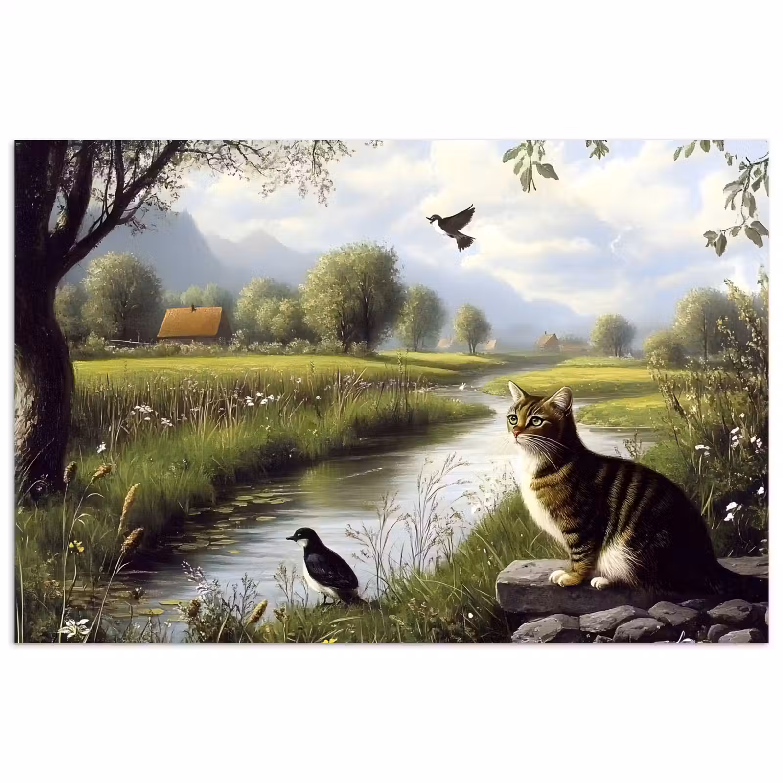 Poster - Kat - Beekje - Weide — 1