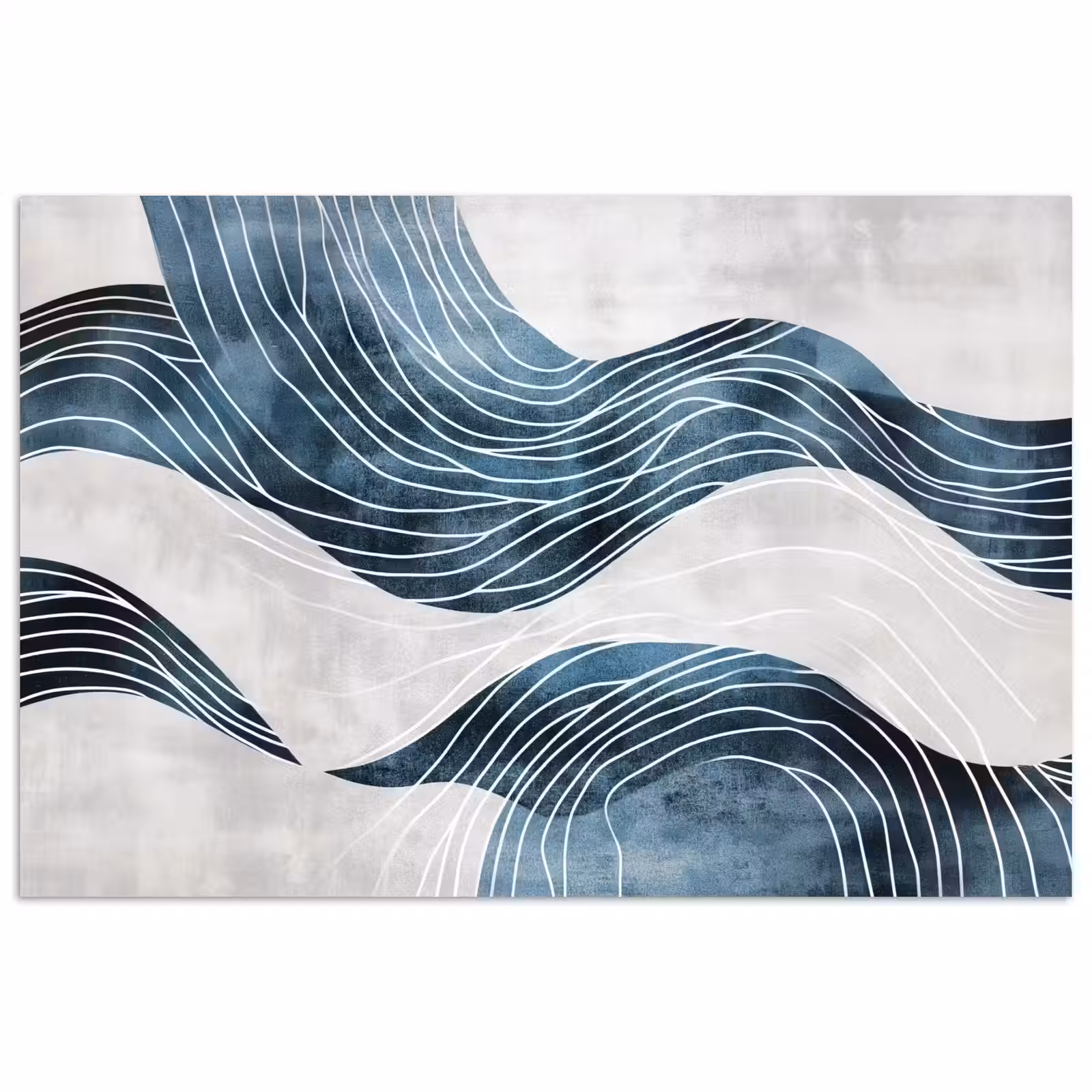 Poster - Lijnen - Golven - Abstract - Blauw — 1