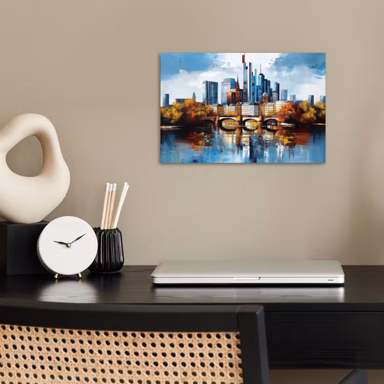 Poster - Bomen Frankfurt- Stad - Skyline - Brug — 2