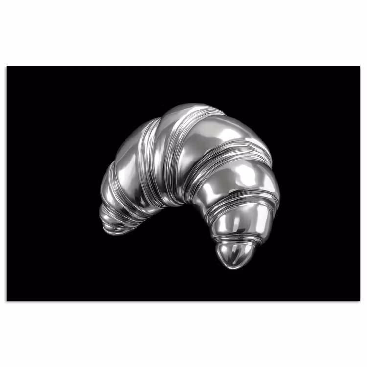 Poster - Croissant - Metaal - Zilver — 1