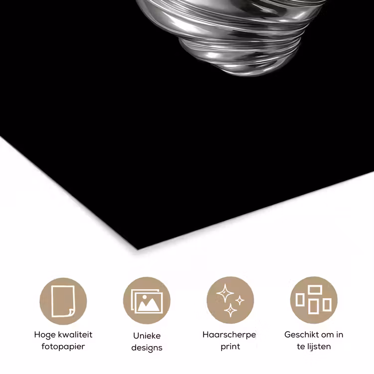 Poster - Croissant - Metaal - Zilver — 5