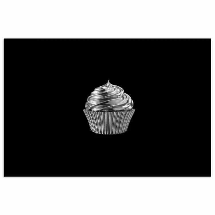 Poster - Cupcake - Luxueus - Zilver — 1