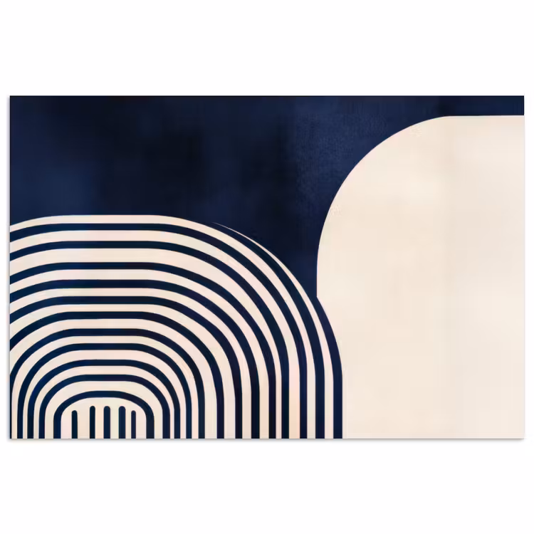Poster - Donkerblauw - Abstract - Lijnen — 1