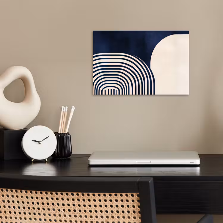 Poster - Donkerblauw - Abstract - Lijnen — 2