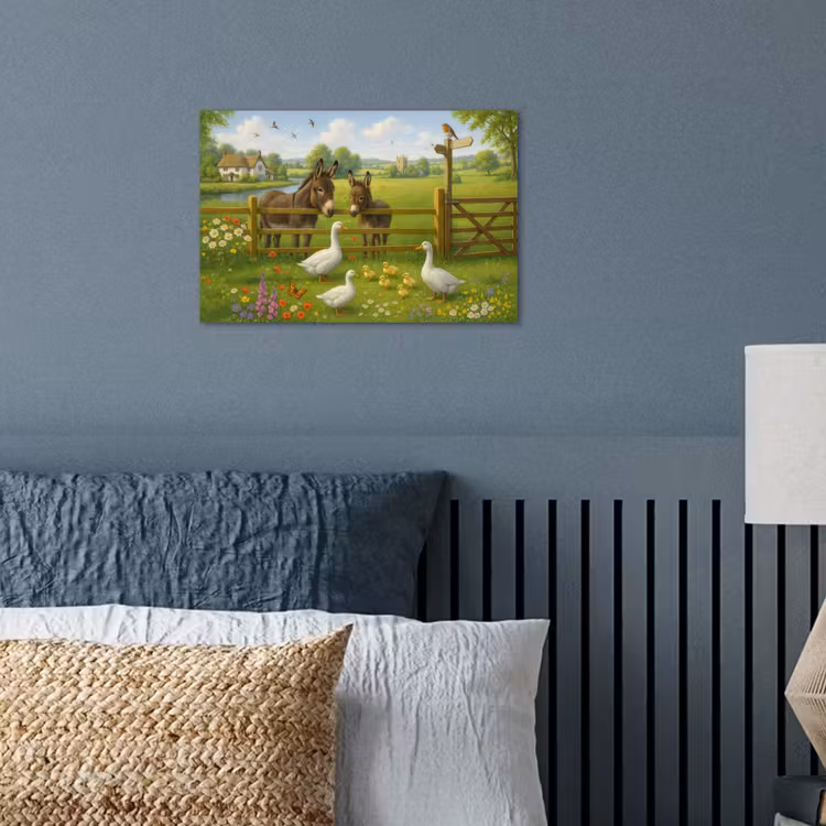 Poster - Ezels - Ganzen - Kleurrijk — 3