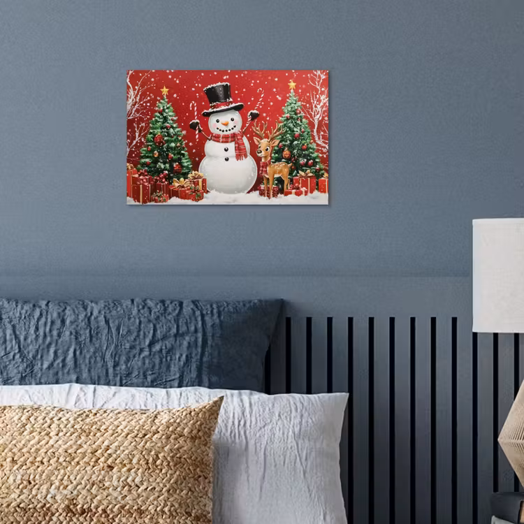 Poster - Feestvreugde - Winterbos - Kleurrijk — 3