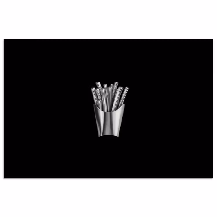 Poster - Frietjes - Futuristisch - Zilver — 1