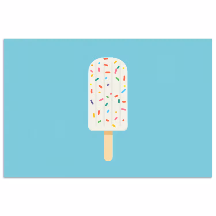 Poster - Ijsje - Stokje - Sprinkles - Lichtblauw — 1