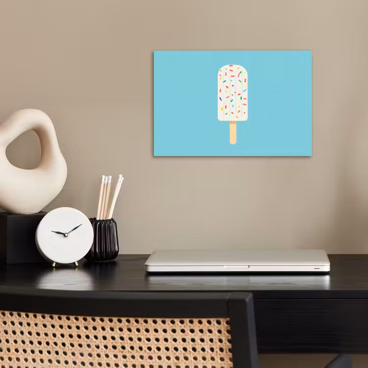 Poster - Ijsje - Stokje - Sprinkles - Lichtblauw — 2