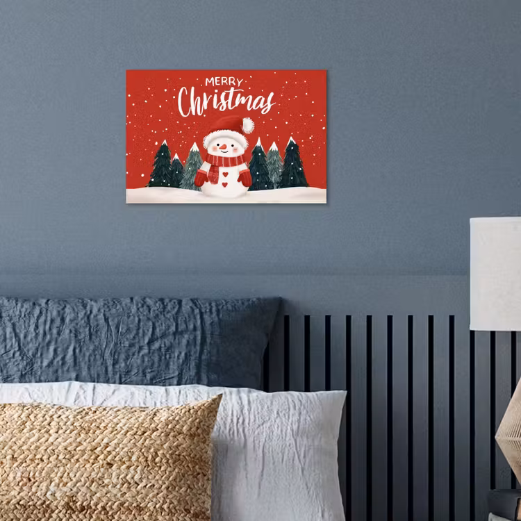 Poster - Kerstgroet - Sneeuw - Rood — 3