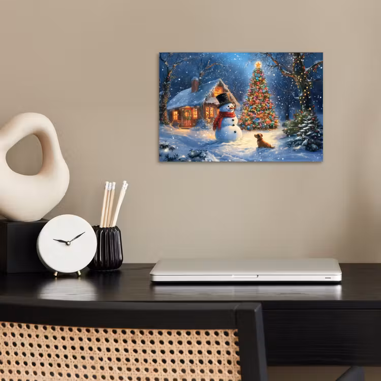 Poster - Kerstwonder - Winteravond - Kleurrijk — 2