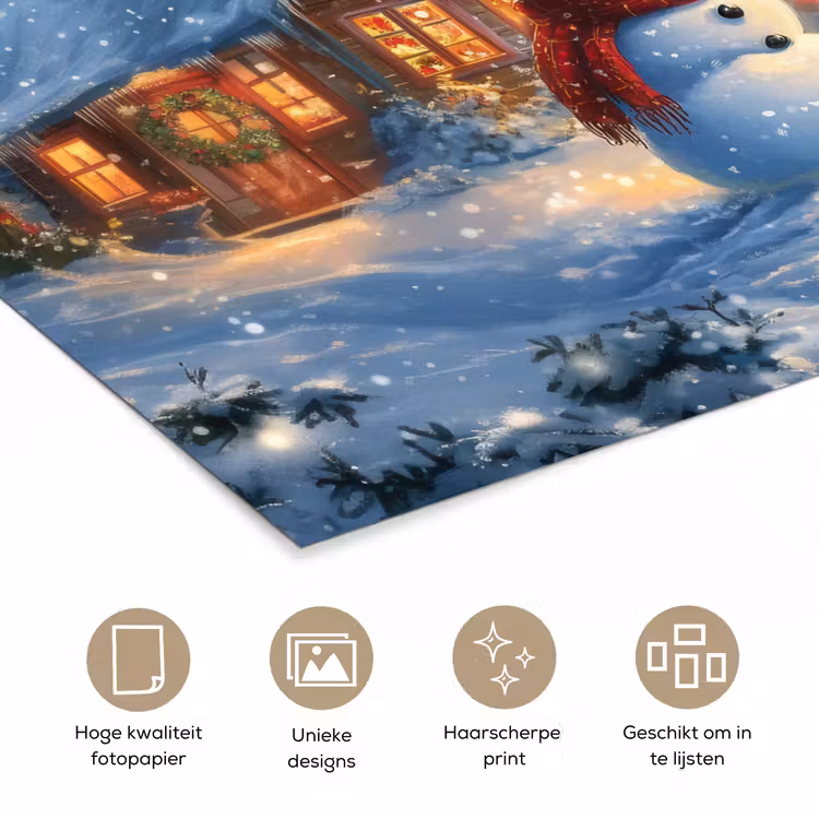 Poster - Kerstwonder - Winteravond - Kleurrijk — 5