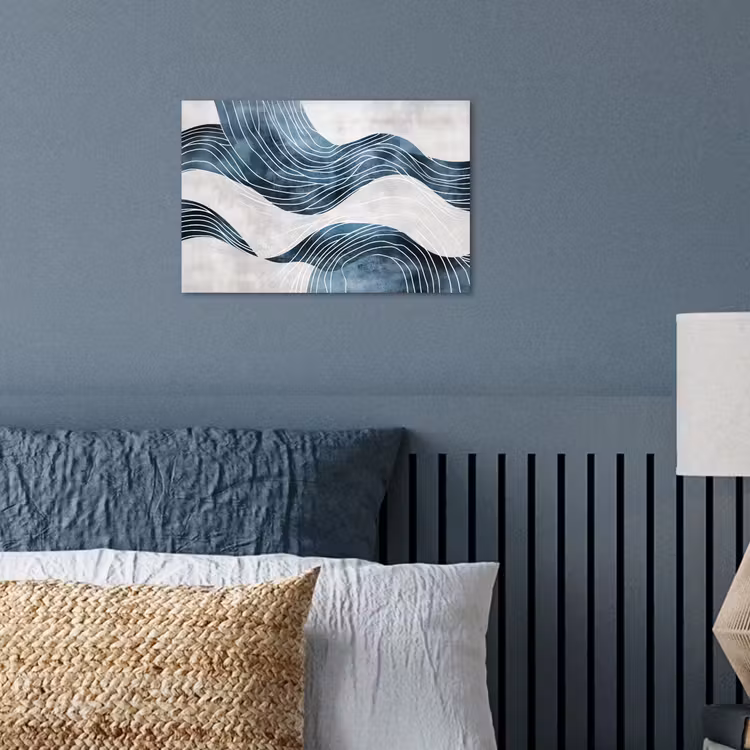 Poster - Lijnen - Golven - Abstract - Blauw — 3